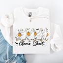 XXXL White Goose Sheet Halloween Trick Or Treat Graphic Design For Cozy Seasonal Nights Sweatshirt