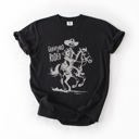 XXL Black Graveyard Rodeo, Cowboy Skeleton, Halloween Comfort Colors Tee