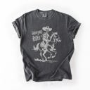 XL Pepper Dark Gray Graveyard Rodeo, Cowboy Skeleton, Halloween Comfort Colors Tee