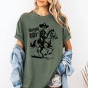 XXL Moss Dark Green Graveyard Rodeo, Cowboy Skeleton, Halloween Comfort Colors Tee