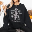 XXL Black Graveyard Rodeo Cowboy Skeleton Sweatshirt