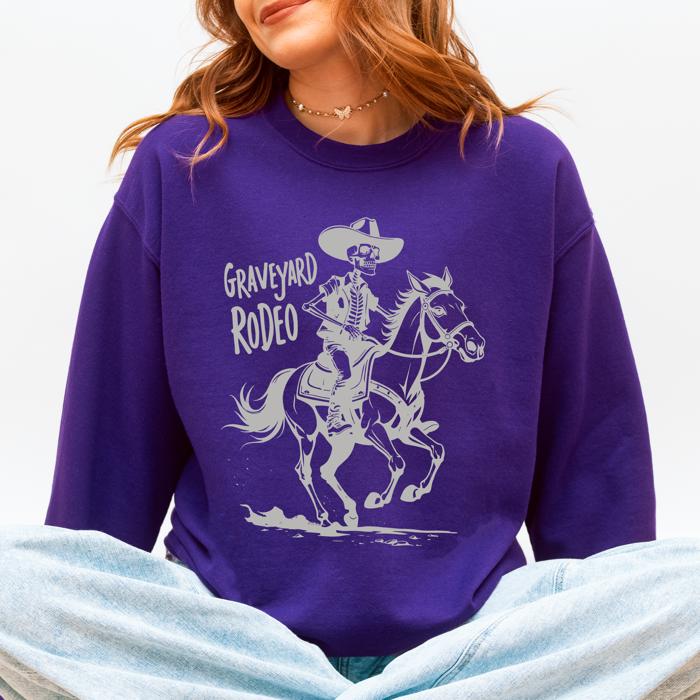 Graveyard Rodeo Cowboy Skeleton Sweatshirt