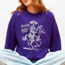 XXXL Purple Graveyard Rodeo Cowboy Skeleton Sweatshirt