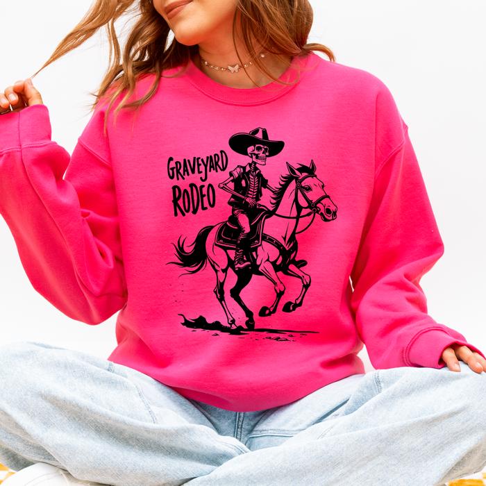 Graveyard Rodeo Cowboy Skeleton Sweatshirt