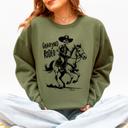 XXXL Military Green Graveyard Rodeo Cowboy Skeleton Sweatshirt