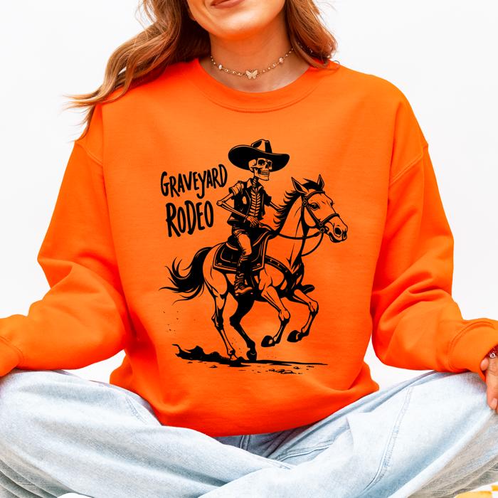 Graveyard Rodeo Cowboy Skeleton Sweatshirt