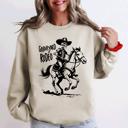 XL Sand Graveyard Rodeo Cowboy Skeleton Sweatshirt