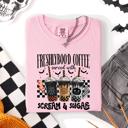 Large Blossom Light Pink Freshly Boo'd Halloween Coffee Witch Spooky Cozy Night Vibes Graphic Comfort Colors Tee