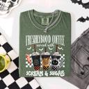 XL Moss Dark Green Freshly Boo'd Halloween Coffee Witch Spooky Cozy Night Vibes Graphic Comfort Colors Tee