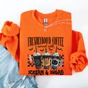 XL Orange Halloween Coffee Freshly Boo'd Witch Spooky Nighttime Cozy Autumn Vibes Sweatshirt