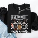 XXL Black Halloween Coffee Freshly Boo'd Witch Spooky Nighttime Cozy Autumn Vibes Sweatshirt