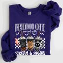 Small Purple Halloween Coffee Freshly Boo'd Witch Spooky Nighttime Cozy Autumn Vibes Sweatshirt