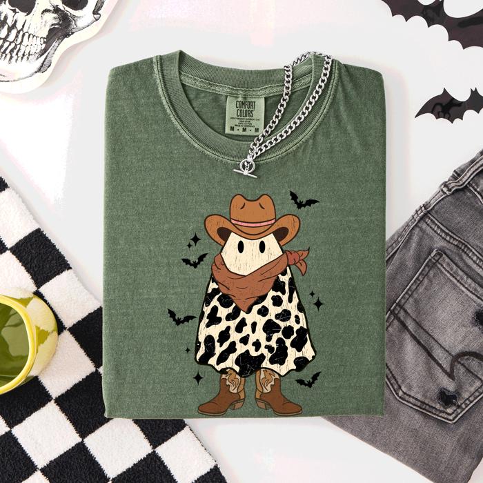 Halloween Ghost Cowboy Western Country Rodeo Night Edition Vintage Limited Edition Comfort Colors Tee