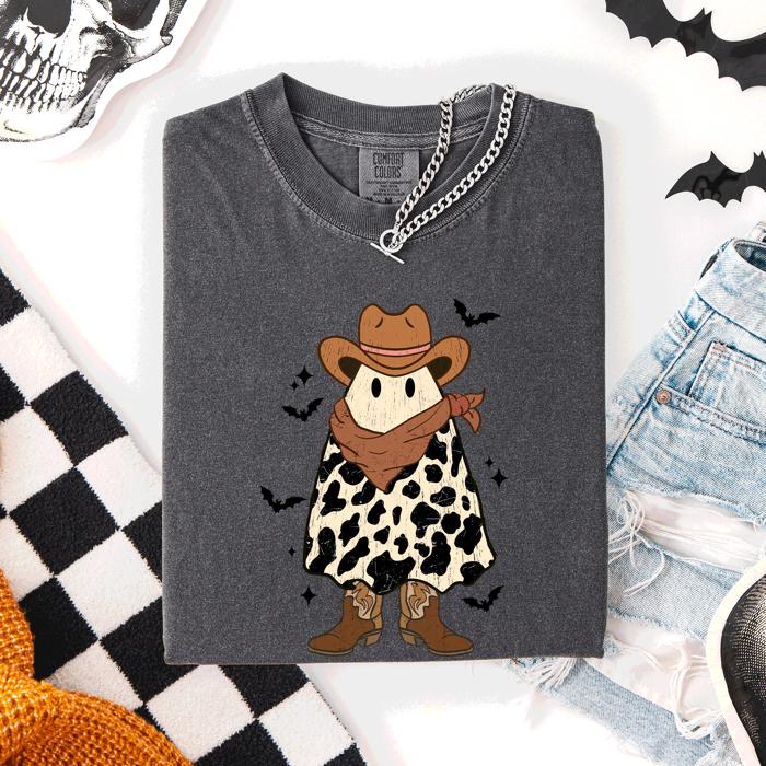 Halloween Ghost Cowboy Western Country Rodeo Night Edition Vintage Limited Edition Comfort Colors Tee