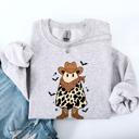 XXL Ash Light Gray Halloween Ghost Cowboy Western Country Spirit Autumn Night Graphic Cozy Vintage Sweatshirt