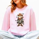 XXL Light Pink Halloween Ghost Cowboy Western Country Spirit Autumn Night Graphic Cozy Vintage Sweatshirt