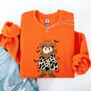 XXXL Orange Halloween Ghost Cowboy Western Country Spirit Autumn Night Graphic Cozy Vintage Sweatshirt