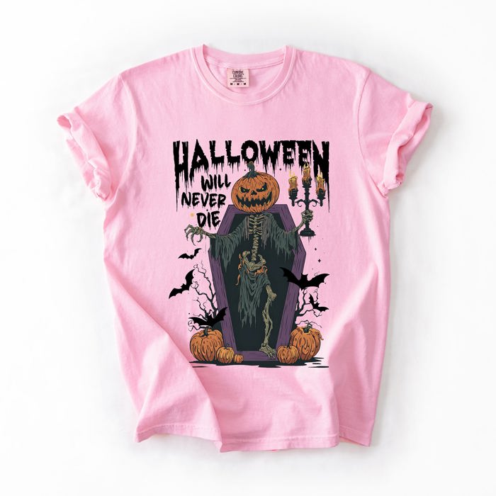 Halloween Will Never Die Spooky Jack-O-Lantern Pumpkin Limited Edition Design Comfort Colors Tee