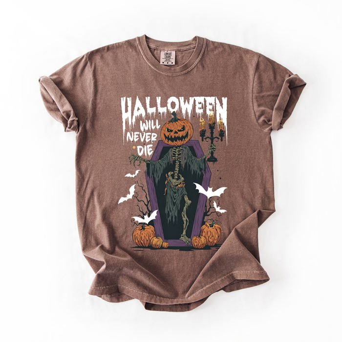 Halloween Will Never Die Spooky Jack-O-Lantern Pumpkin Limited Edition Design Comfort Colors Tee