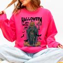 XXXL Crunchberry Bright Pink Halloween Will Never Die Spooky Jack O Lantern Pumpkin Haunted Autumn Night Graphic Illustration Collection Sweatshirt