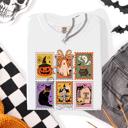XXXL White Classic Halloween Ghost Black Cat Pumpkin Witch Spooky Season Comfort Colors Tee