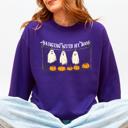 XXL Purple Hanging With My Boos Ghosts Halloween Spooky Seasonal Pumpkins Cozy Graphic Sweatshirt