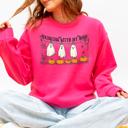 XL Crunchberry Bright Pink Hanging With My Boos Ghosts Halloween Spooky Seasonal Pumpkins Cozy Graphic Sweatshirt