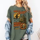  Haunted House Halloween Retro Spooky Witch Nightscape Limited Edition Collection Comfort Colors Tee