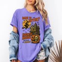XXL Violet Purple Haunted House Halloween Retro Spooky Witch Nightscape Limited Edition Collection Comfort Colors Tee