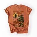 Medium Yam Haunted House Halloween Retro Spooky Witch Nightscape Limited Edition Collection Comfort Colors Tee