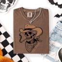 XXL Espresso Hell Raiser Skeleton Halloween Spooky Cowboy Country Western Edition Comfort Colors Tee