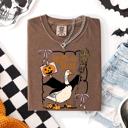 Large Espresso Honk Or Treat Cute Goose Halloween Witch Graphic Celebration Edition Comfort Colors Tee