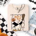 Small Ivory Cream Honk Or Treat Cute Goose Halloween Witch Graphic Celebration Edition Comfort Colors Tee