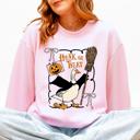 XL Light Pink Honk Or Treat Cute Goose Halloween Witch Cozy Graphic Vintage Print Deluxe Sweatshirt