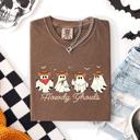 XXXL Espresso Howdy Ghouls, Cowboy Ghosts Western Halloween Scene With Vintage Sunset Graphics Comfort Colors Tee