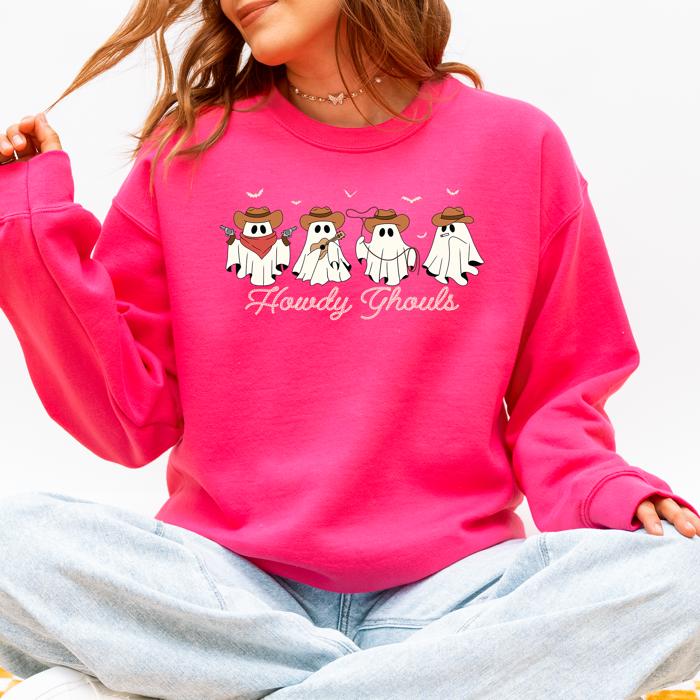 Howdy Ghouls, Cowboy Ghosts, Western, Halloween Sweatshirt