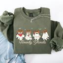 Small Military Green Howdy Ghouls, Cowboy Ghosts, Western, Halloween Sweatshirt