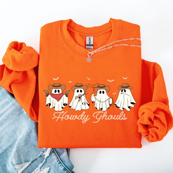 Howdy Ghouls, Cowboy Ghosts, Western, Halloween Sweatshirt