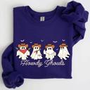 Large Purple Howdy Ghouls, Cowboy Ghosts, Western, Halloween Sweatshirt