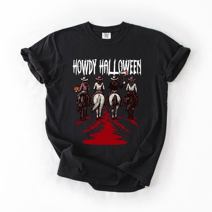 Howdy Halloween, Cowgirls, Western, Spooky Limited Edition Collection Comfort Colors Tee
