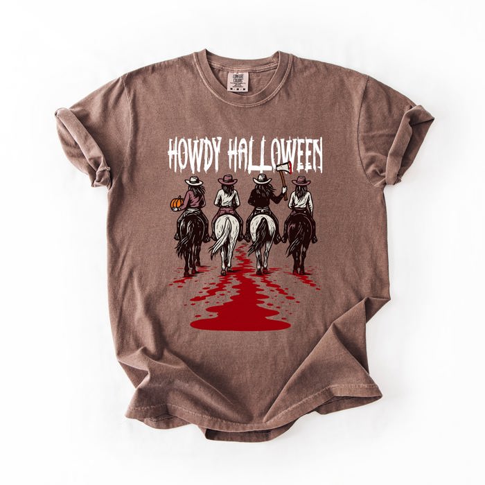 Howdy Halloween, Cowgirls, Western, Spooky Limited Edition Collection Comfort Colors Tee