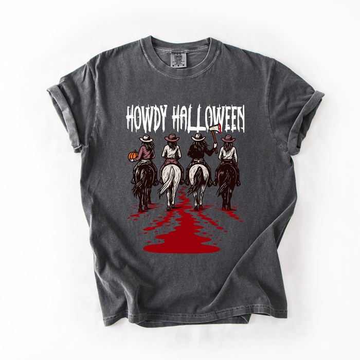 Howdy Halloween, Cowgirls, Western, Spooky Limited Edition Collection Comfort Colors Tee