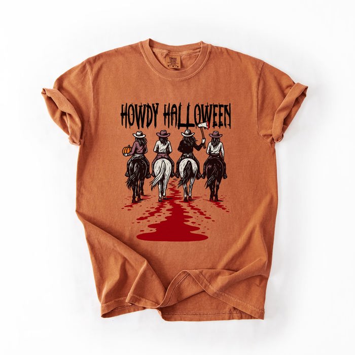 Howdy Halloween, Cowgirls, Western, Spooky Limited Edition Collection Comfort Colors Tee