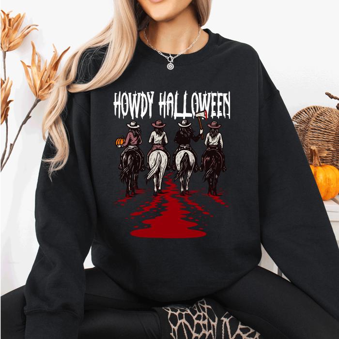 Howdy Halloween Cowgirls Western Spooky Vintage Inspired Parade Edition Sweatshirt