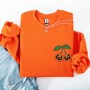 Large Orange Jack O Lantern Cherry Halloween Vintage Retro Cozy Autumn Night In Graphic Sweatshirt