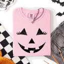 XXL Blossom Light Pink Jack O Lantern Halloween Cute Night Scene With A Playful Carved Pumpkin And Spooky Festive Vibes For Autumn Nights Comfort Colors Tee
