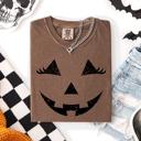 Medium Espresso Jack O Lantern Halloween Cute Night Scene With A Playful Carved Pumpkin And Spooky Festive Vibes For Autumn Nights Comfort Colors Tee