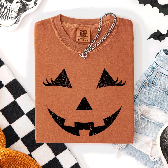 Jack O Lantern Halloween Cute Night Scene With A Playful Carved Pumpkin And Spooky Festive Vibes For Autumn Nights Comfort Colors Tee
