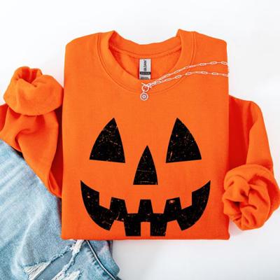 Jack O Lantern Halloween Design Cozy Autumn Festive Night Scene Illustration Style Sweatshirt