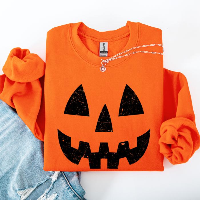 Jack O Lantern Halloween Design Cozy Autumn Festive Night Scene Illustration Style Sweatshirt